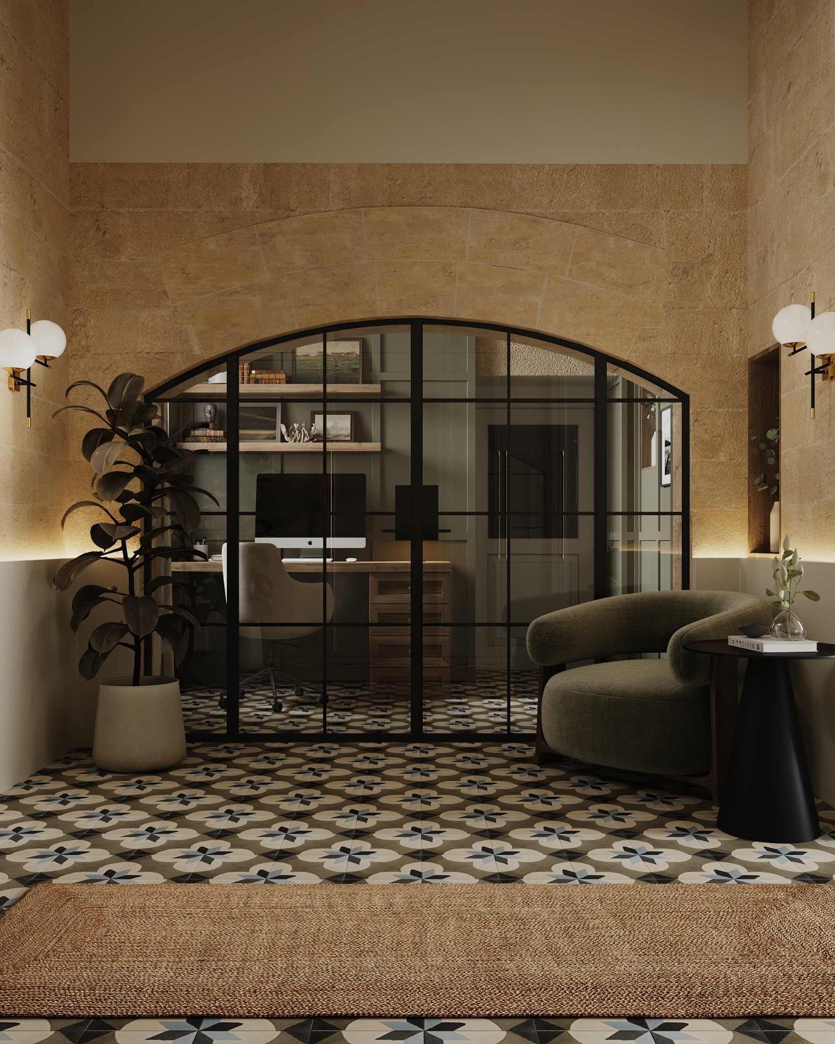 The Arched Study residential home office