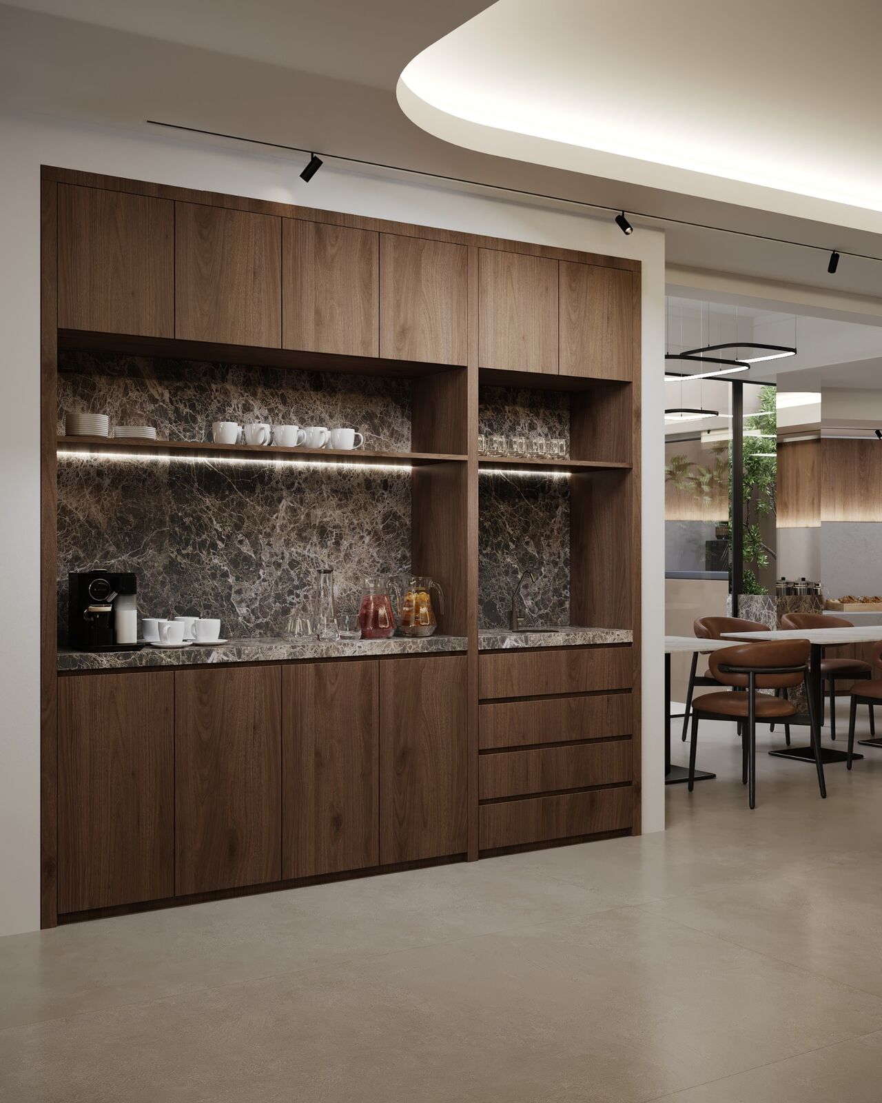 Bespoke walnut service joinery
