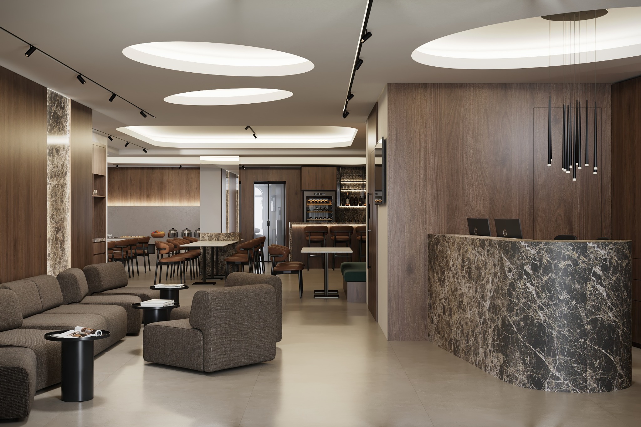 Completed hospitality interior requiring coordinated project delivery