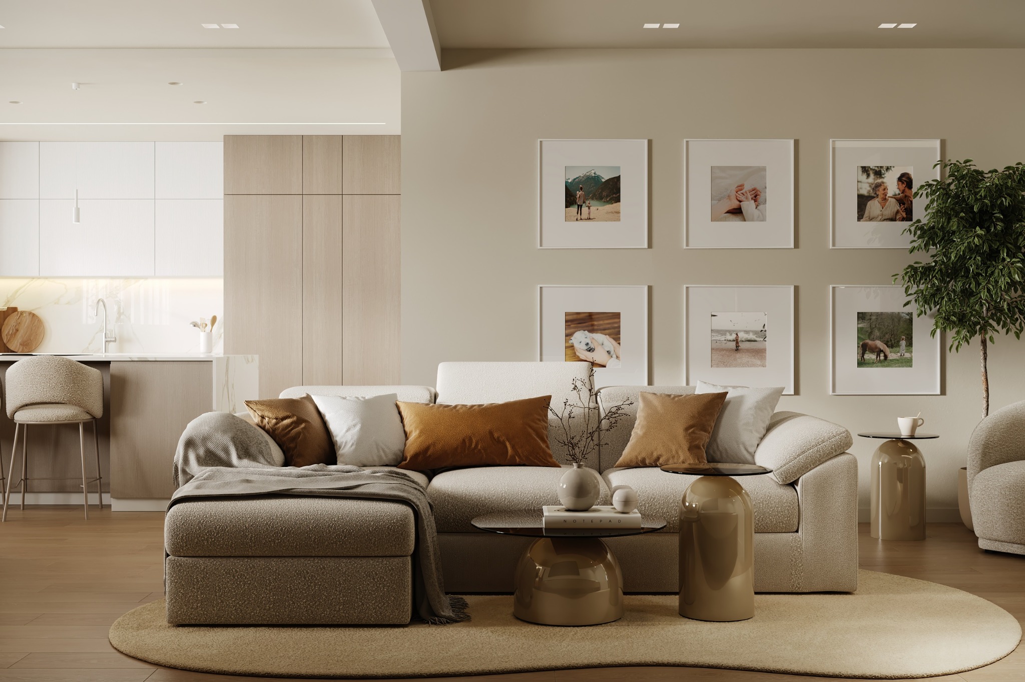 Warm Continuum open-plan residential concept